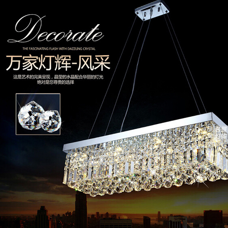 s modern design rectangular crystal chandelier dinning room light fixtures
