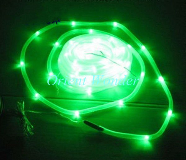 ,solar tube rgb string light,100 leds solar powered christmas garden neon light 12meter length waterproof retail