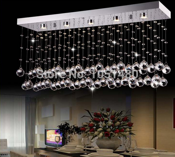 top s rectangular k9 crystal lights led chandelier ceiling for living room/dinning room
