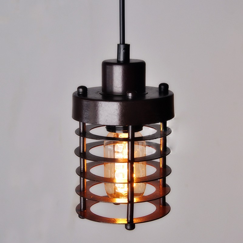 vintgle iron cage pendant lamp nordic single-head restaurant home decoration industry pendant lights