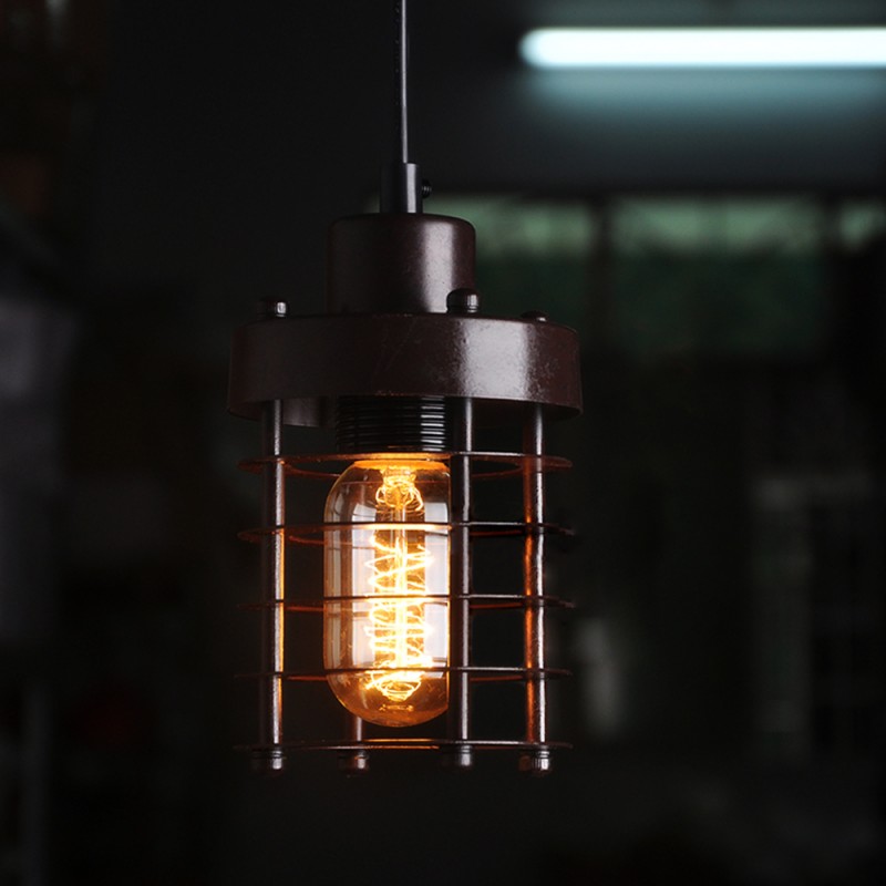 vintgle iron cage pendant lamp nordic single-head restaurant home decoration industry pendant lights