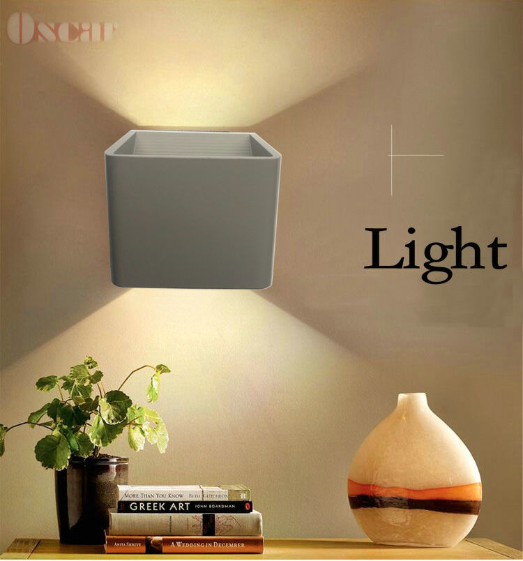 warm white light 3w led wall lamp bedside bedroom simple bedside lamp living room dining hallway backdrop light /gray/ sconce