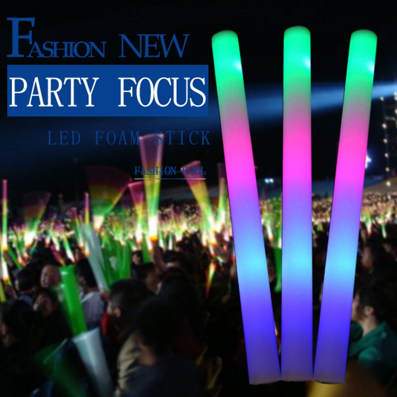 whole 400pcs/lot 3 modes led foam stick light multi color glow sticks for wedding party festival christmas decoration
