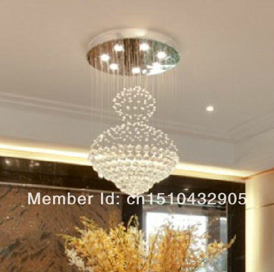 guaranteed modern round chandelier ceiling fixtures dia60*h200cm crystal lamp home light