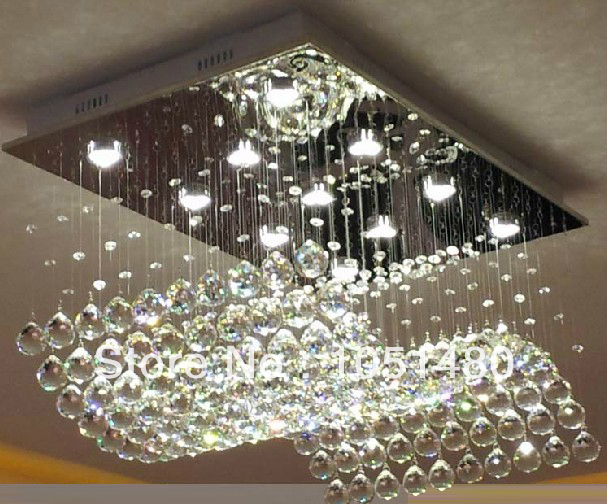 guaranteed post popular wave crystal light modern chandelier l800*w500*h650mm living room lamp