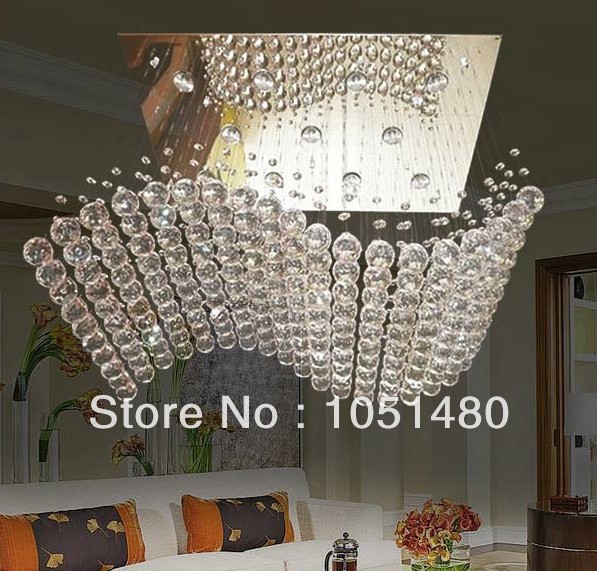 guaranteed post popular wave crystal light modern chandelier l800*w500*h650mm living room lamp