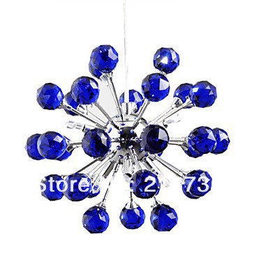 2014 new crystal pendant light 6-light floral shape k9 crystal pendant-blue