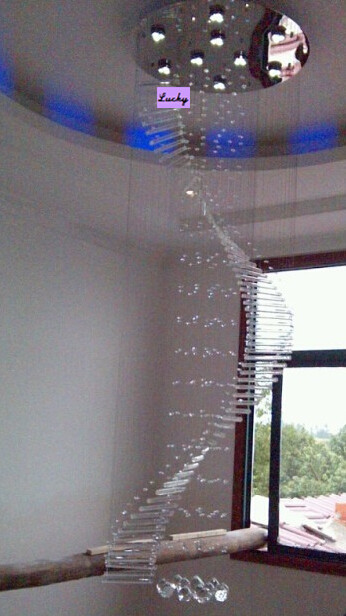 2015 new modern design dia600*h1800mm home decoration crystal chandelier parts super el crystal lighting