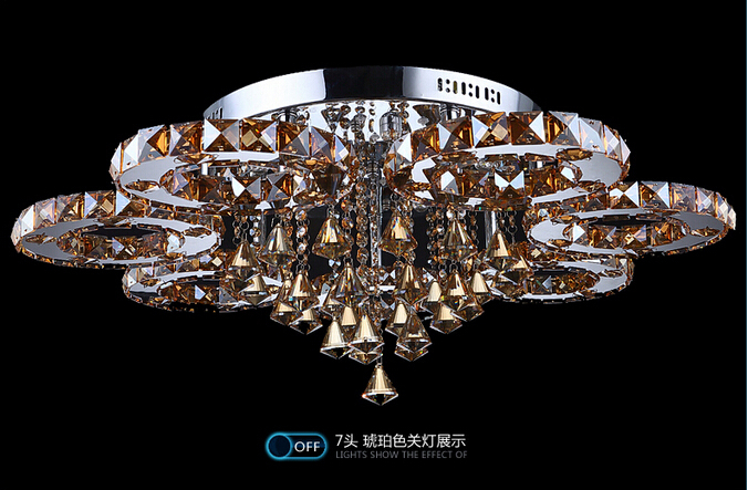 56w 7 round modern led modern crystal chandelier diameter 85cm - Click Image to Close
