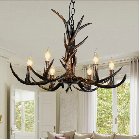 artistic black antler featured chandelier with 6 lights dedicated antler antler pendant black /white 110-220v