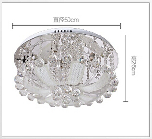 crystal lamp led ceiling light living room bedroom lamp dia50cm with remote controller