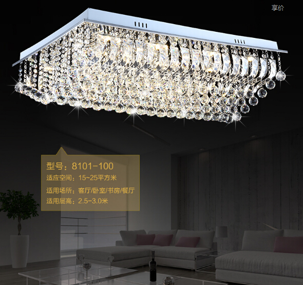 crystal modern chandelier led light l80*w40*h30cm lustres living room chandelier