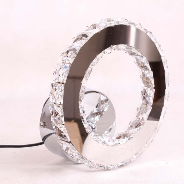 crystal ring modern fashion contemporary led wall sconces light stainless steel wall lamp