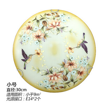 dining room decaration ceiling light chinese style personality colored drawing bedroom lights diameter300mm