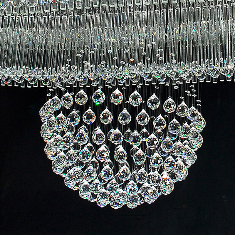 flush mount big crystal chandelier lighting fixtures for el lobby light lustre kristallen lamp
