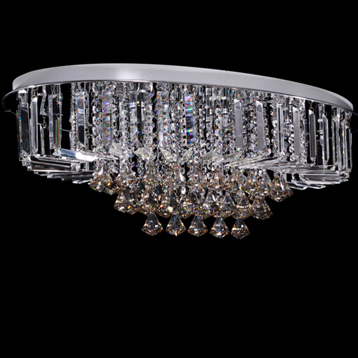 flush mount crystal ceiling chandelier l60cm*w40cm with remote controller