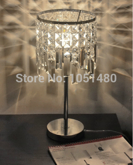 holiday s chrome finish table lamp modern crystal lighting for bedroom