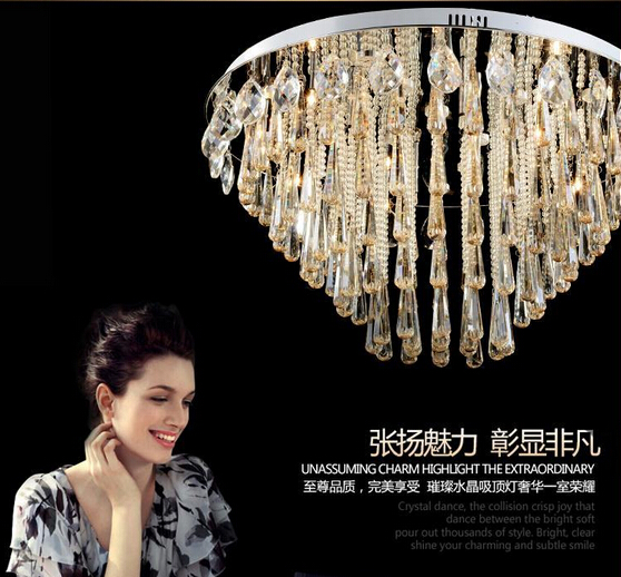 luxury crystal chandelier modern led lighting fixtures for living room lustres indoor lights