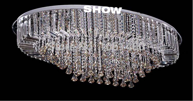 luxury modern oval large chandelier decorative led crystal light for room and hall
