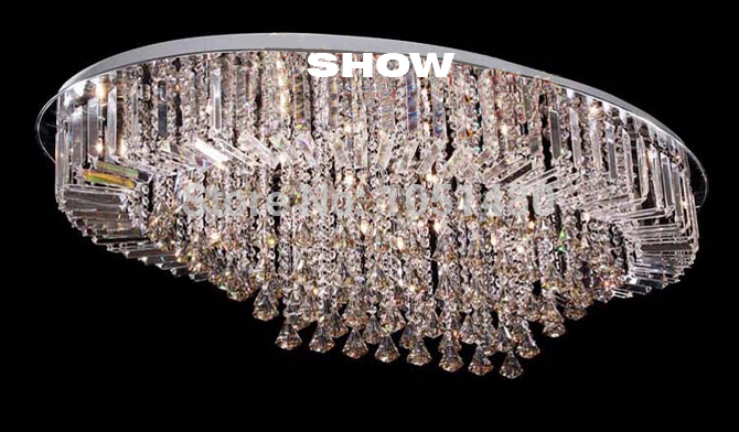 luxury modern oval large chandelier decorative led crystal light for room and hall