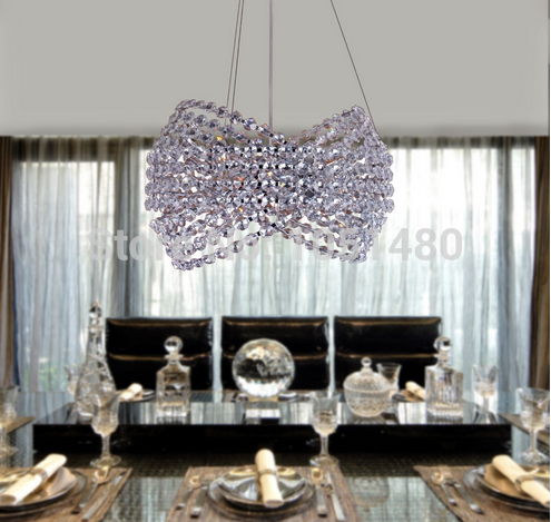 modern chrome finish pendant crystal chandelier dinning room lighting fixtures