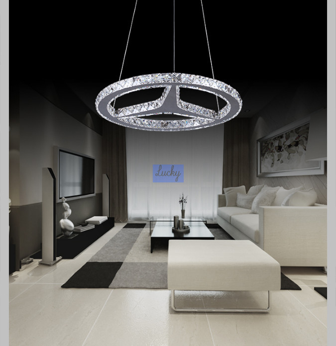modern living room/dining room led chandelier lighting stainless steel chandelier lighting d500mm