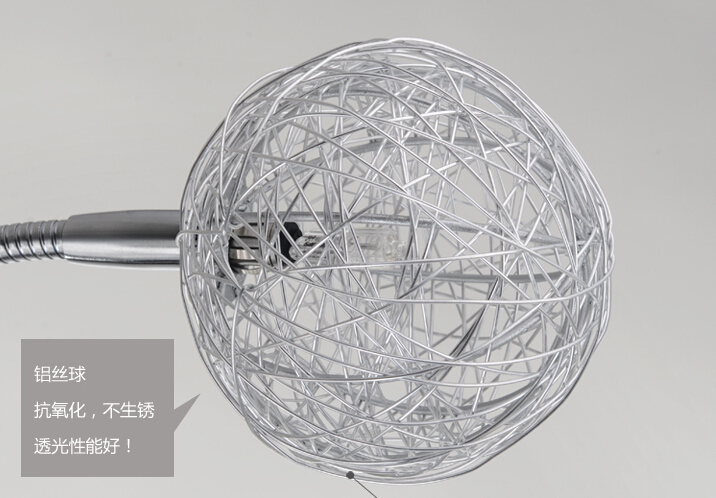 modern luxurious aluminium wire ball indoor light chandelier 7 lights +