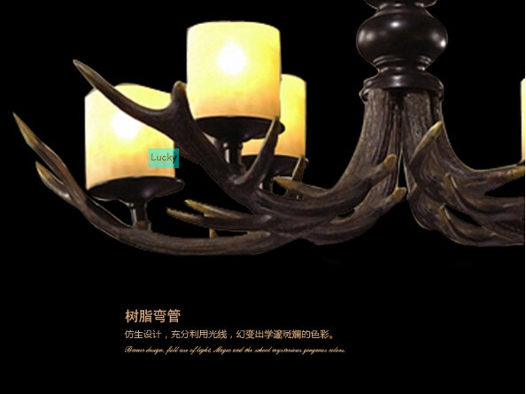 modern pendant lightsg, artistic antler featured black chandelier with 6 lights 110-220v