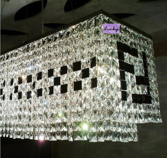 modern rectangular crystal chandelier k9 f black-and-white large modern chandeliers 110-240v