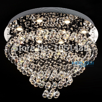 modern round k9 crystal lights ceiling chandelier lighting fixtures for living /dinning room dia600*h600mm