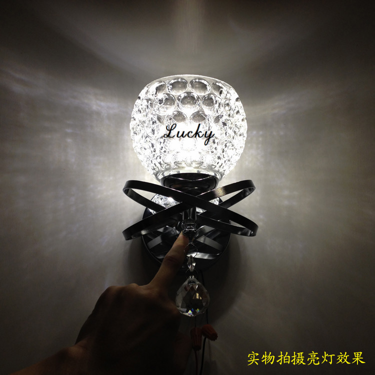 modern style wall lamps bedside lamp bedroom stair lamp crystal wall lights e27 led 5w single indoor lighting