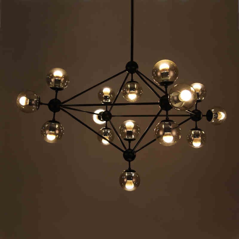 modo magic bean chandeliers pendant lamps fixtures for living room mall el,ac110-240v led dna bubble modern glass pendant