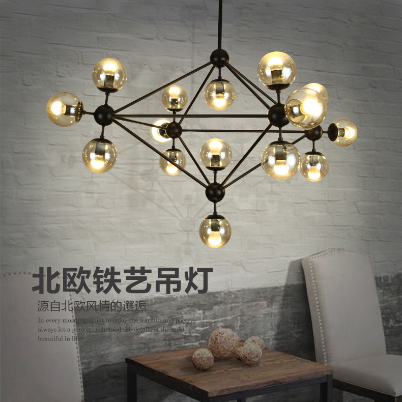 modo magic bean chandeliers pendant lamps fixtures for living room mall el,ac110-240v led dna bubble modern glass pendant