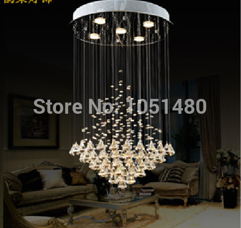 most popular dimamond crystal ball chandelier ceiling bedroom light , dia50*h100cm modern lustre cristal lamp