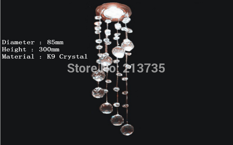 new 2015 3w led crystal chandeliers lights modern crystal lamps aisle high power lights 85v-220v diameter 85mm