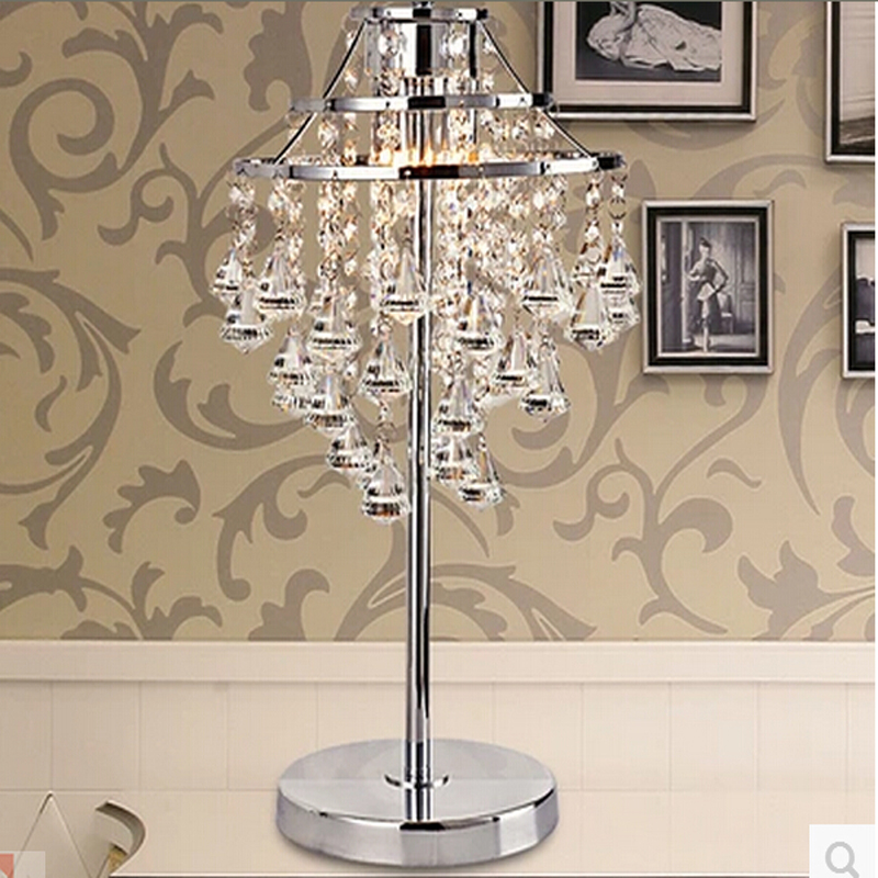 new brief style modern chrome table light crystal table lamps for living room lighting