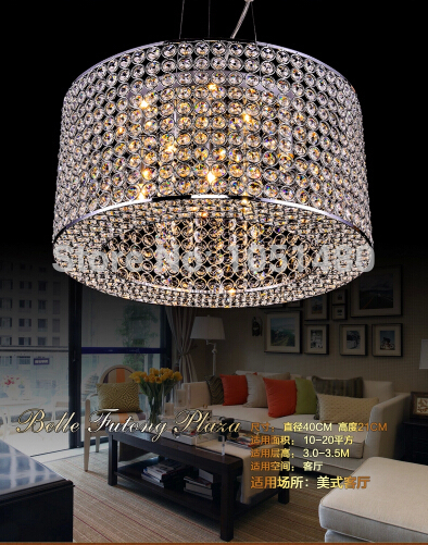 new chrome contemporary modern pendant lights crystal lamp dia400*h210mm, indoor lighting