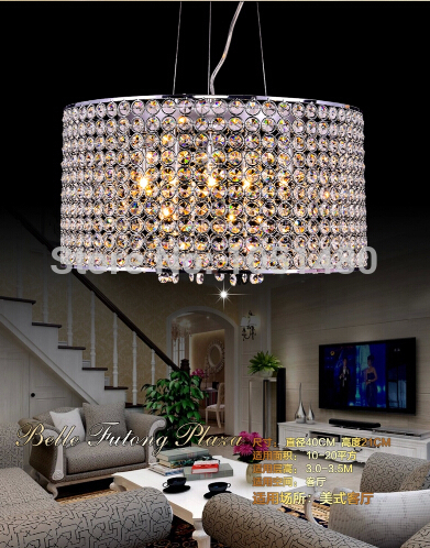 new chrome contemporary modern pendant lights crystal lamp dia400*h210mm, indoor lighting