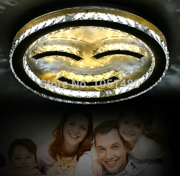 new creative]design round led ceiling lamp crystal lighting for bedroom and living room