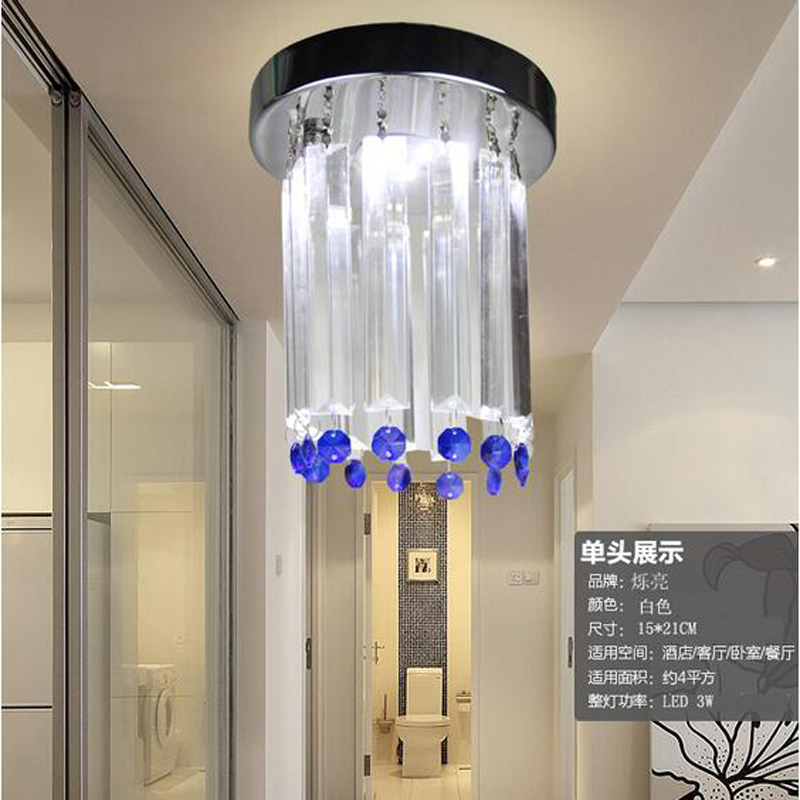 new design blue chandelier crystal lamp modern hallway lights led lamp