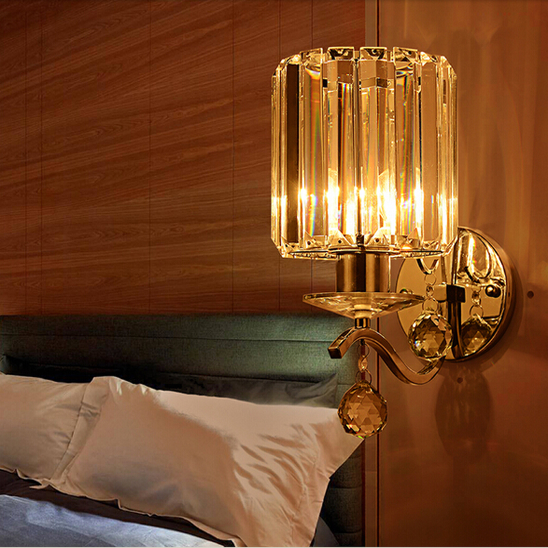 new design crystal wall sconce modern wall lights lustre iluminacion interior bedroom beside lamp