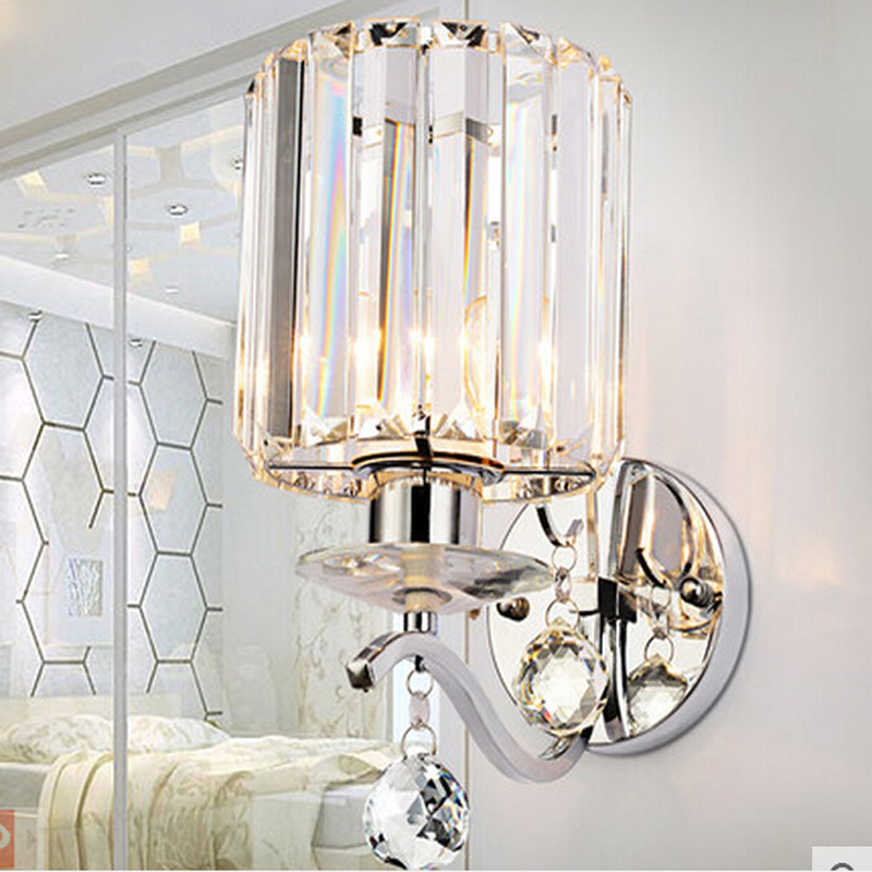new design crystal wall sconce modern wall lights lustre iluminacion interior bedroom beside lamp