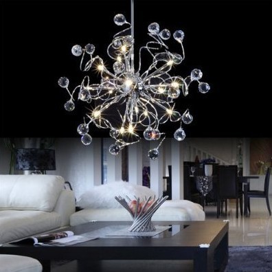 new [five years quality assurance] crystal floral 15-light iron chandelier