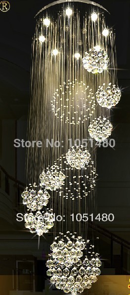 new flush mount luxury lighting fixtures modern crystal lamp dia80*h300cm staircase chandelier