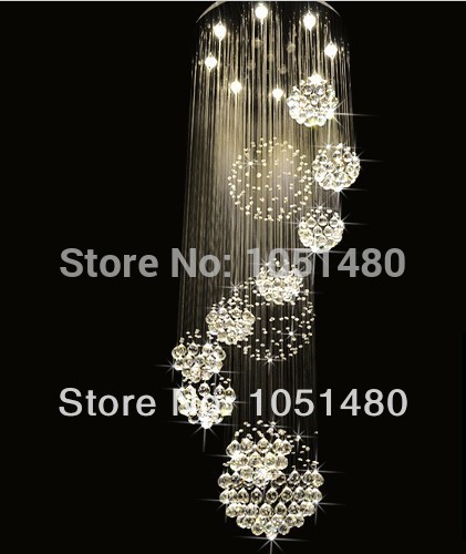 new flush mount luxury lighting fixtures modern crystal lamp dia80*h300cm staircase chandelier