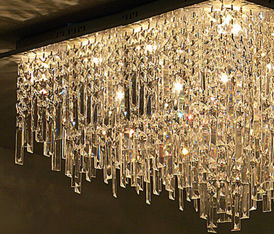 new flush mount modern chandelier crystal foyer light l800*w800*h350mm ,lustres indoor lighting