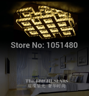 new item rectangle crystal lamp modern led ceiling lights for living room l580*w640mm