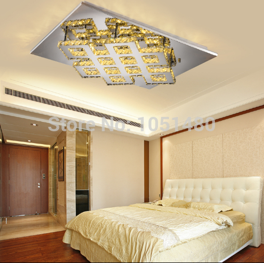 new item rectangle crystal lamp modern led ceiling lights for living room l580*w640mm