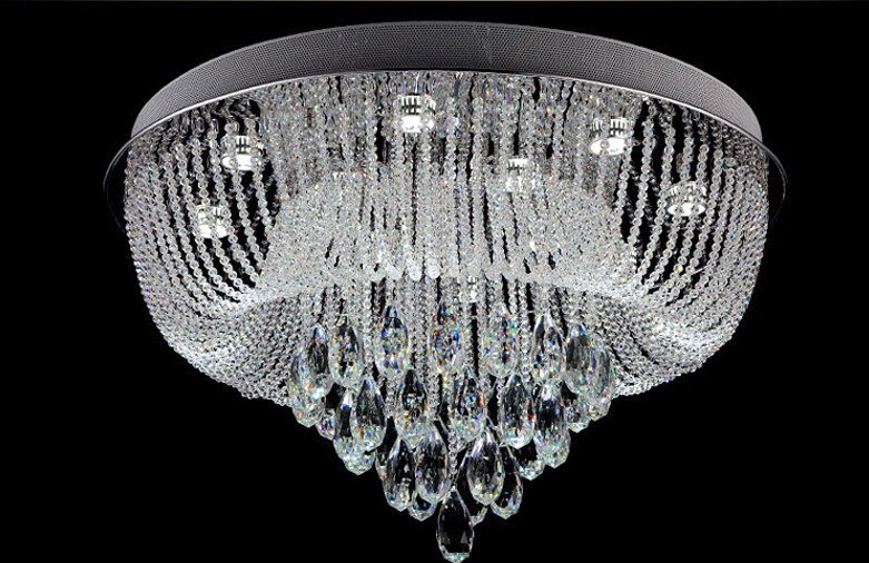 new modern item led crystal lights fixtures foyer ceiling light dia600*h350mm, round luxury home lighting