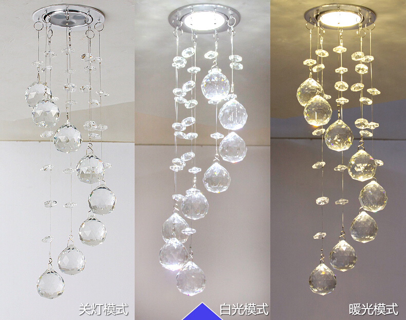 new modern led crystal lamps aisle high power crystal pendant lights dia8.5cm*h31cm